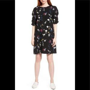 Halogen Ruched Sleeve crepe dress